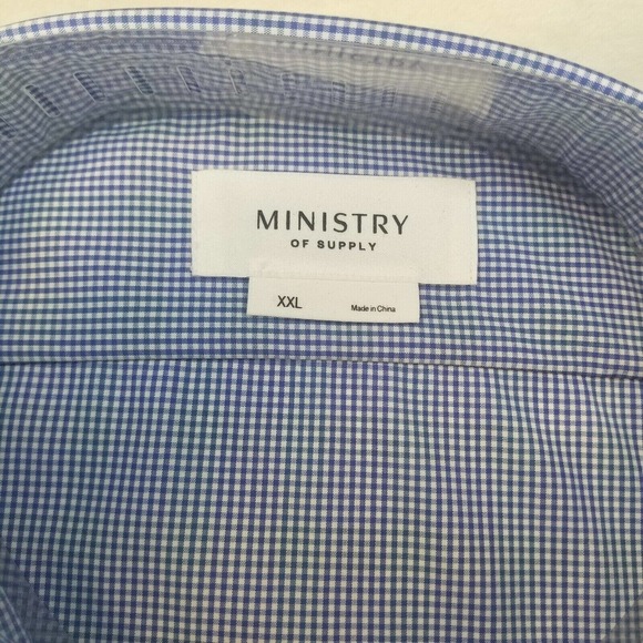 MINISTRY OF SUPPLY Gemini Woven Shirt Mens Size XXL Standard Blue NWT $125 - Picture 6 of 11
